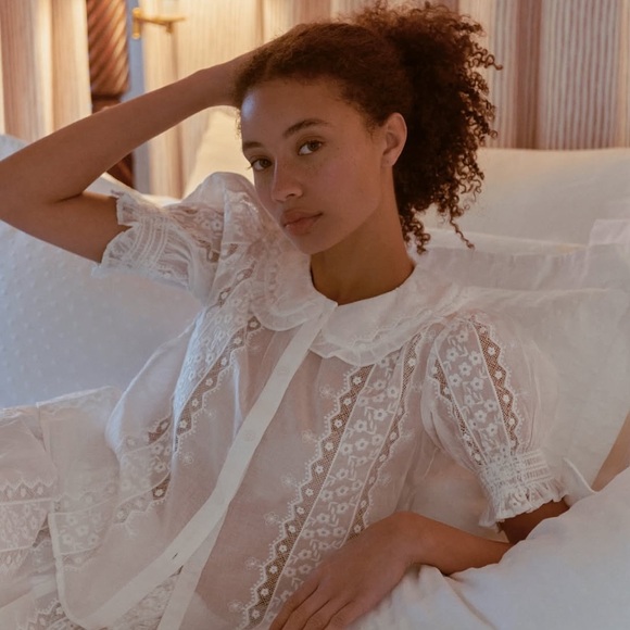 Hill House Tops - Hill House the Adelaide Top in White Broderie